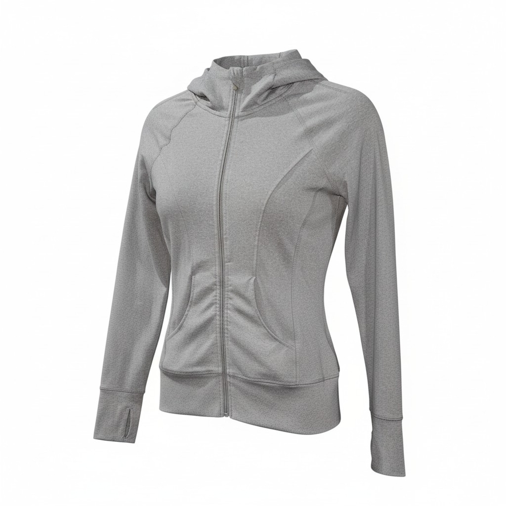 90 Degree by Reflex Women’s Gray Zip-Up Hoodie – Athletic Fit